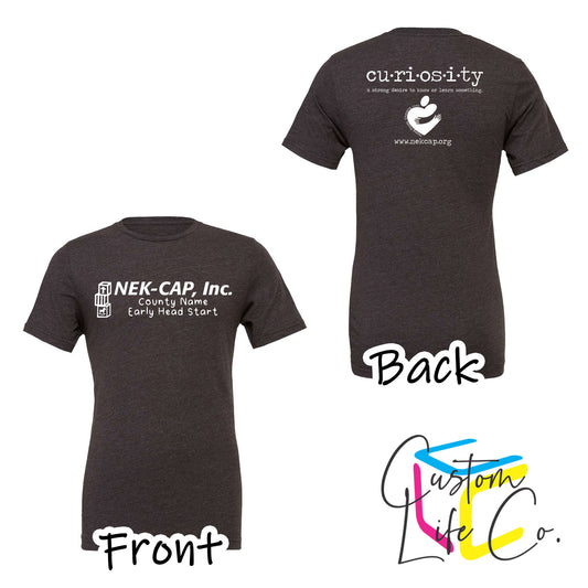 Curiosity Early Head Start Dark Grey Heather T-Shirt With County