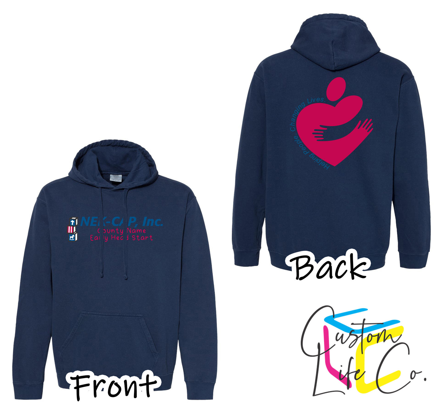 Early Head Start with Heart True Navy Hoodie