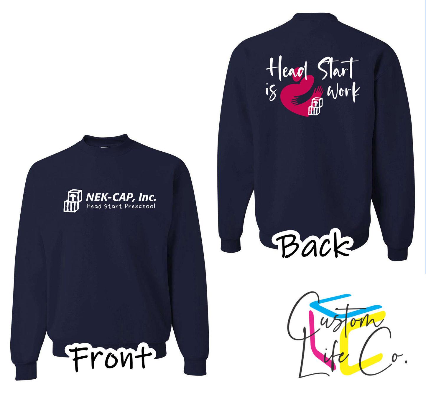 Head Start is Heart Work Fleece Crewneck with School Type