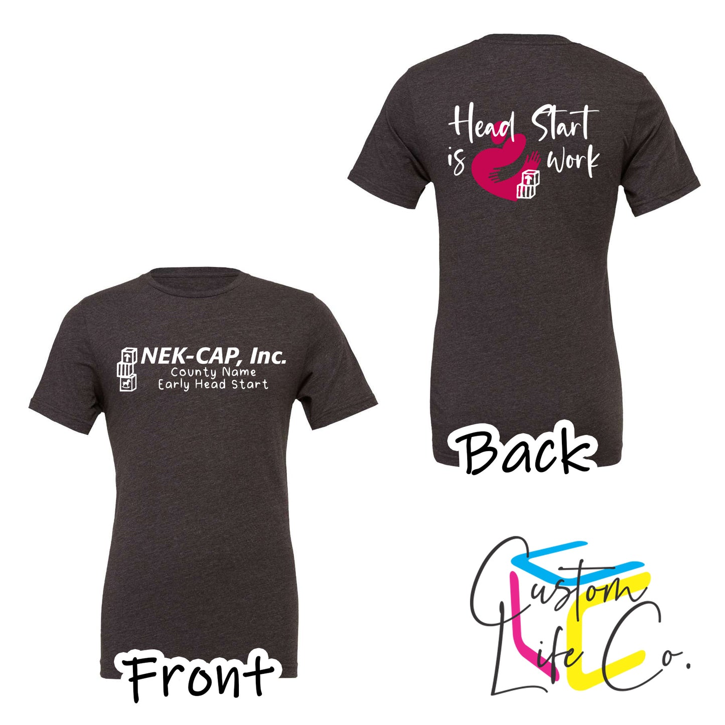 Heart Work Early Head Start Dark Grey Heather T-Shirt with County