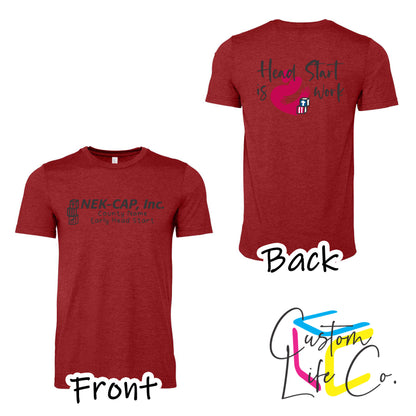 Heart Work Early Head Start Heather Canvas Red T-Shirt with County