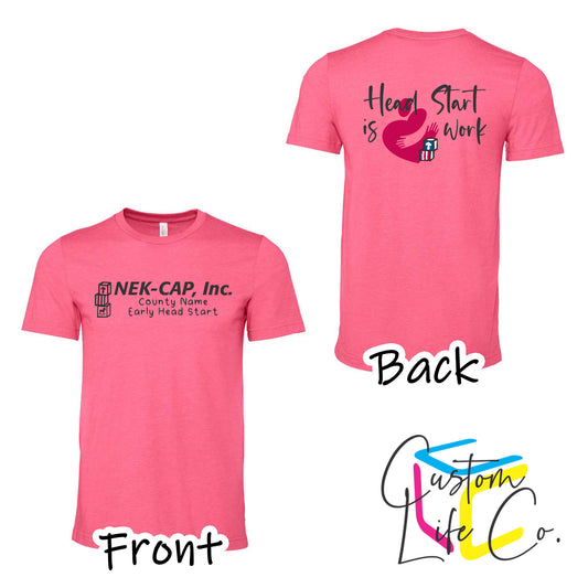 Heart Work Early Head Start Heather Charity Pink T-Shirt with County