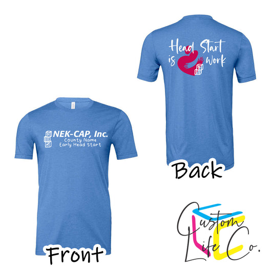 Heart Work Early Head Start Heather Columbia Blue T-Shirt with County
