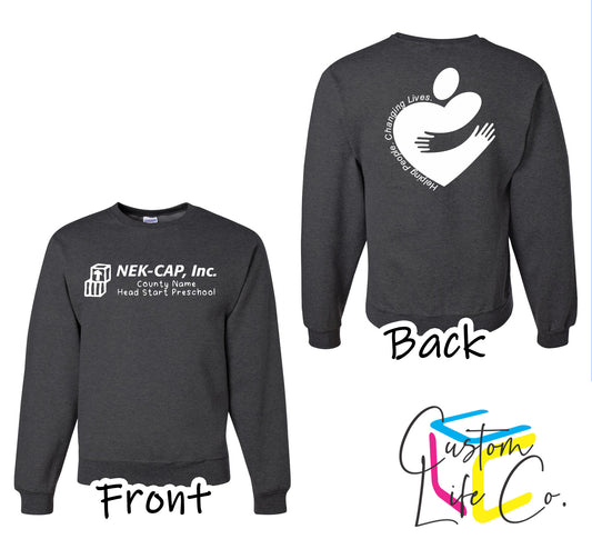 Head Start Preschool with Heart Black Heather Crewneck