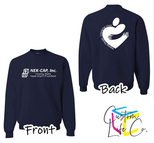 Head Start Preschool with Heart J. Navy Crewneck