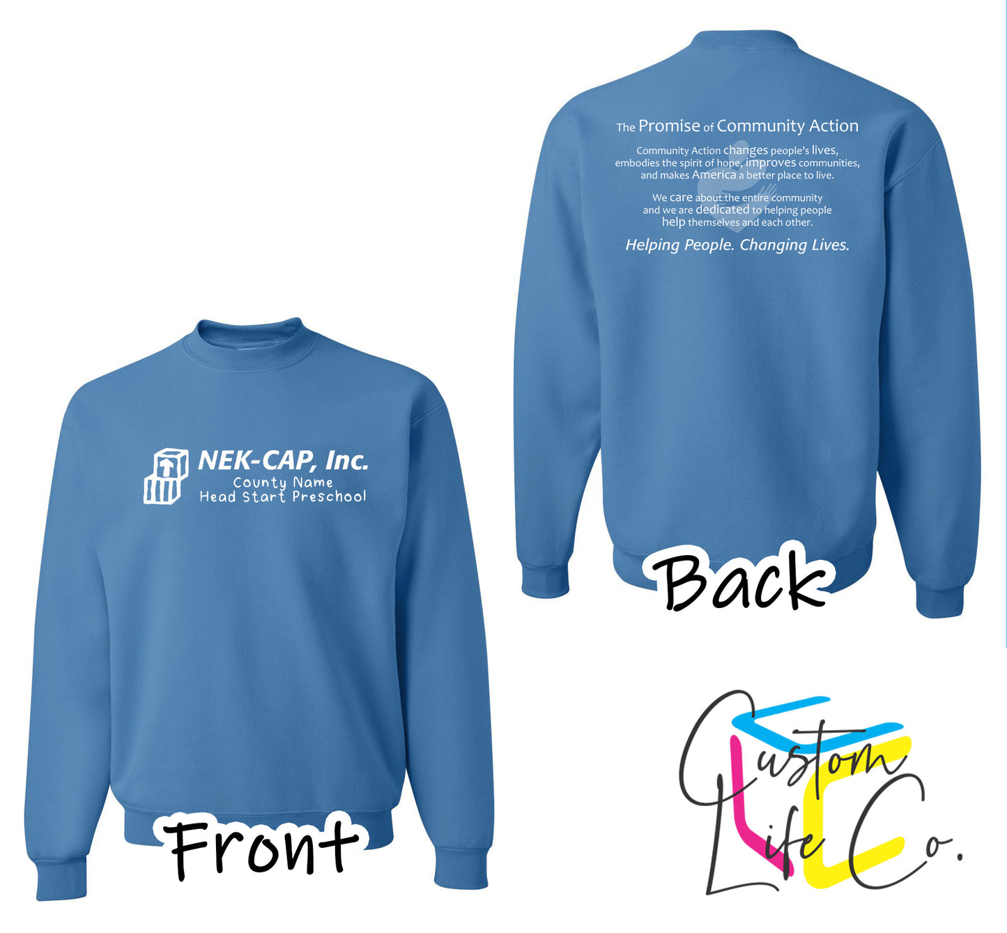 Head Start Preschool with Promise Columbia Blue Crewneck