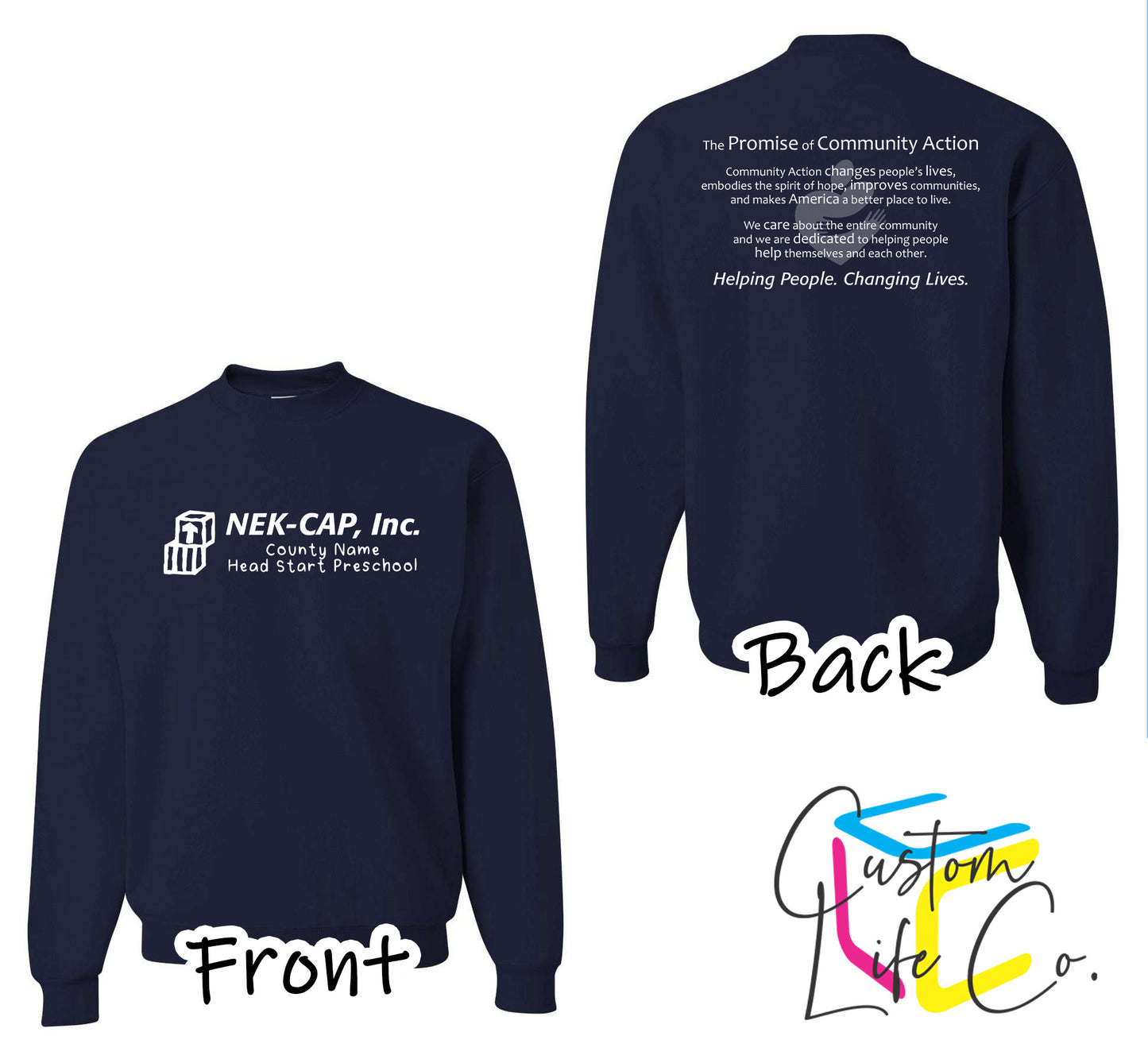 Head Start Preschool with Promise J. Navy Crewneck