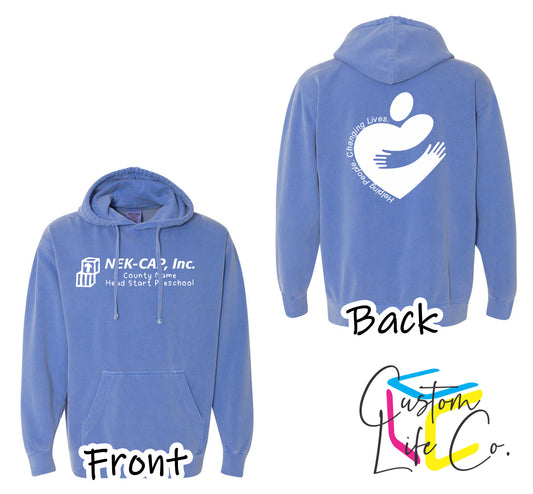 Head Start Preschool with Heart Flo Blue Hoodie