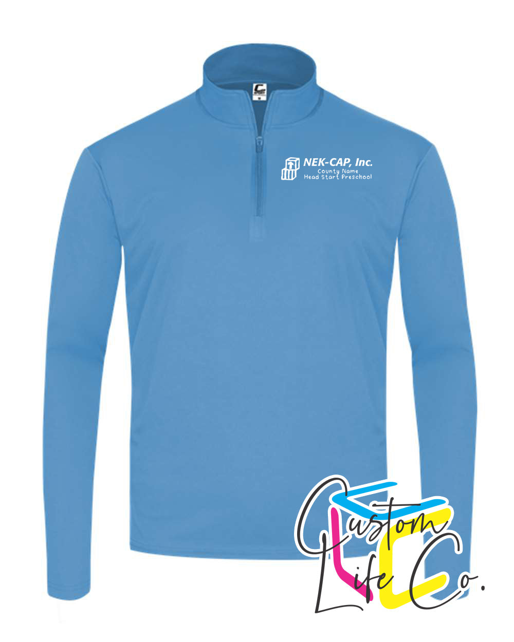 Head Start Preschool Columbia Blue Sport Quarter-Zip