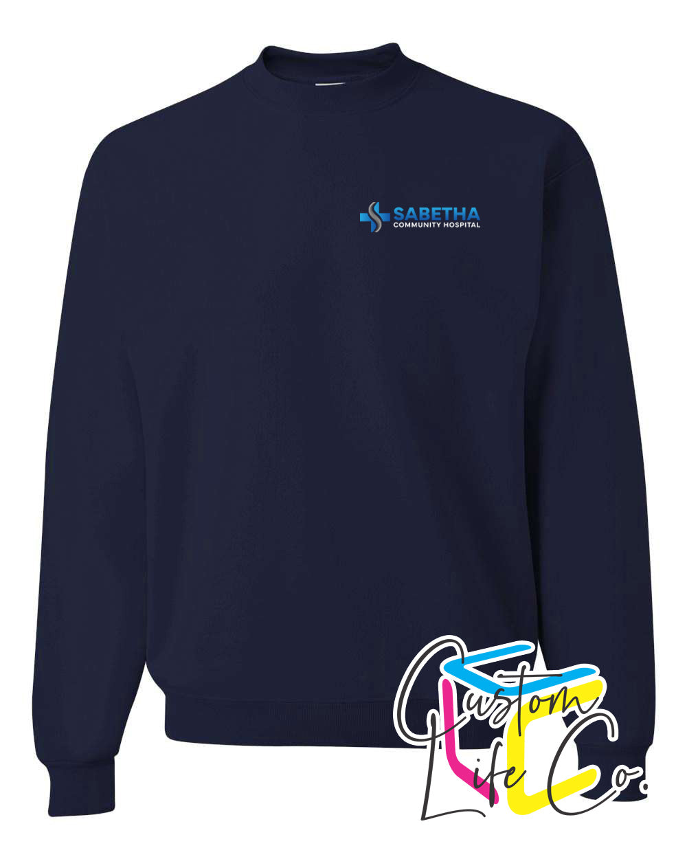 Sabetha Community Hospital Fleece Crewneck Pocket Logo