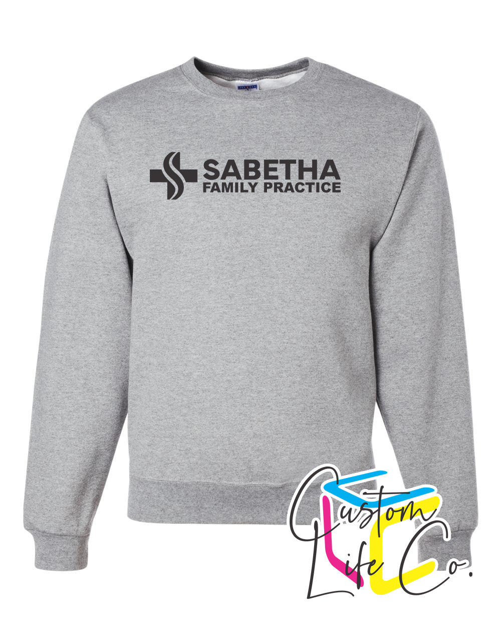 Sabetha Family Practice Fleece Crewneck Chest Logo