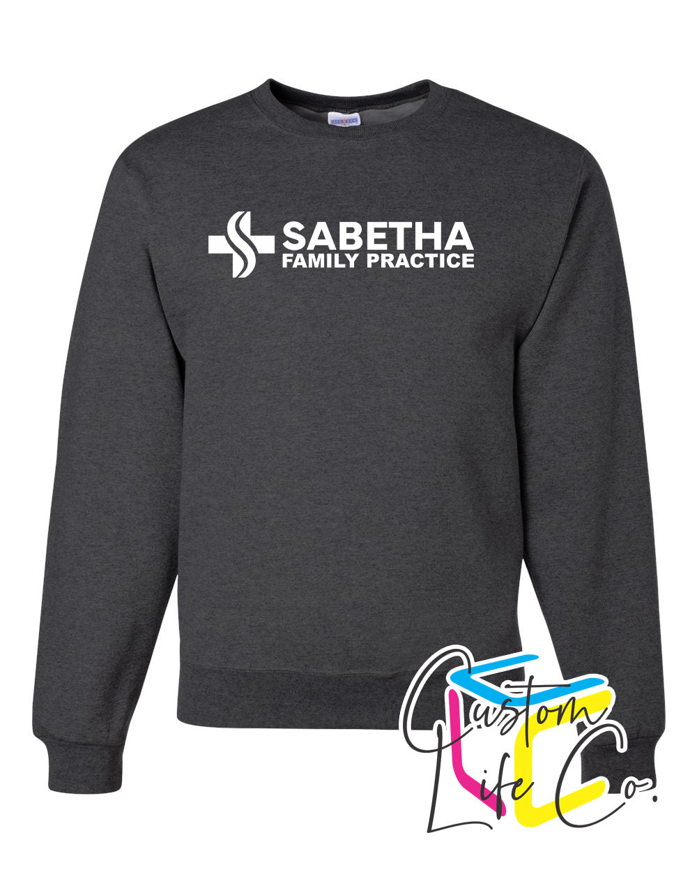 Sabetha Family Practice Fleece Crewneck Chest Logo