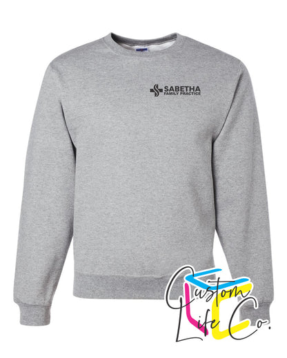 Sabetha Family Practice Fleece Crewneck Pocket Logo