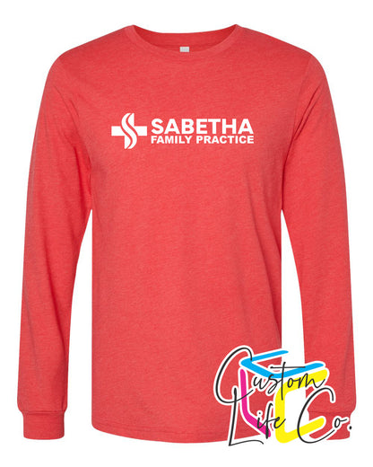 Sabetha Family Practice Long Sleeve T-shirt Chest Logo