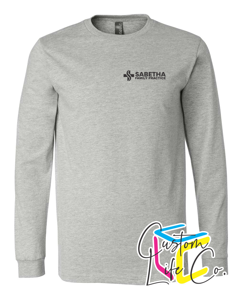 Sabetha Family Practice Long Sleeve T-shirt Pocket Logo