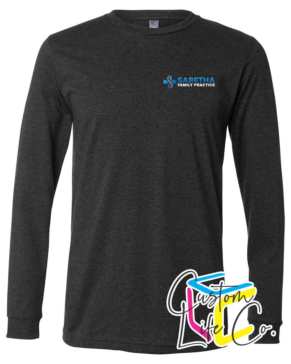 Sabetha Family Practice Long Sleeve T-shirt Pocket Logo