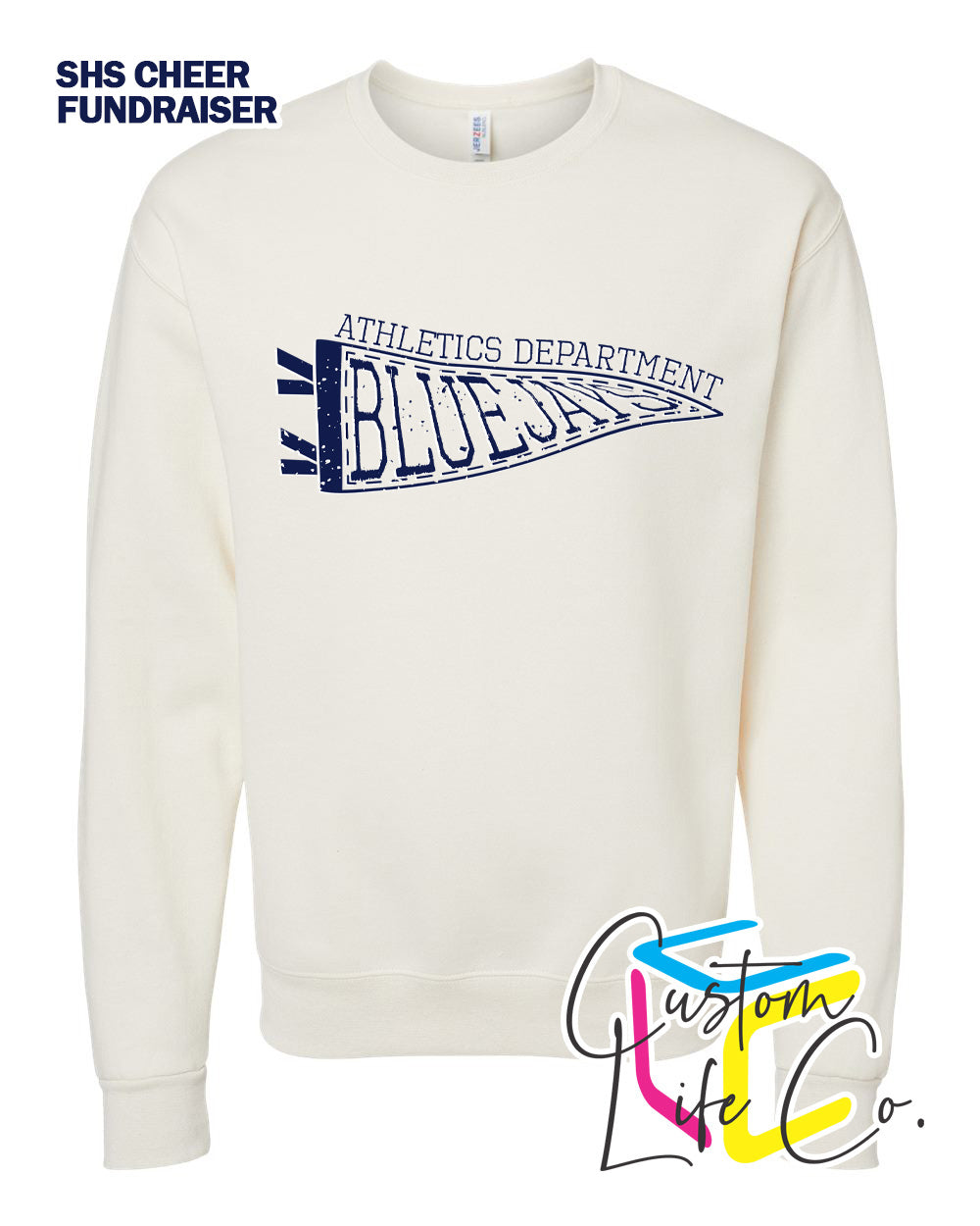 SHS Cheer Athletics Department Flag Adult Fleece Crewneck