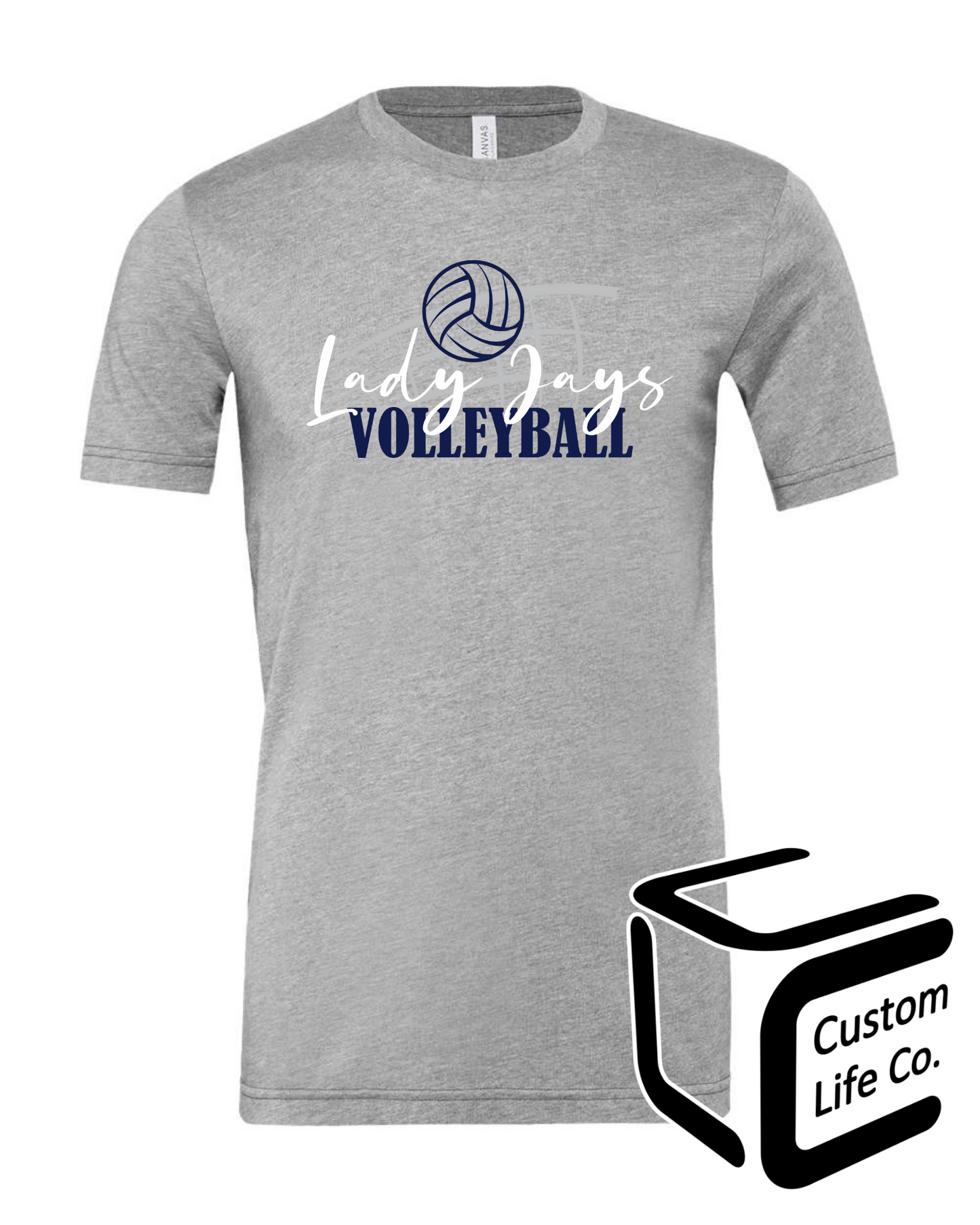 Lady Jays Volleyball with Net Adult T-Shirt