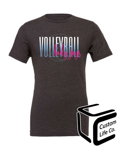 Lady Jays Volleyball Gradient Adult T-Shirt