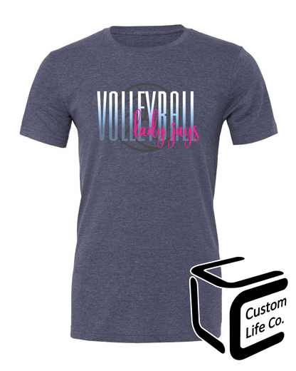 Lady Jays Volleyball Gradient Adult T-Shirt